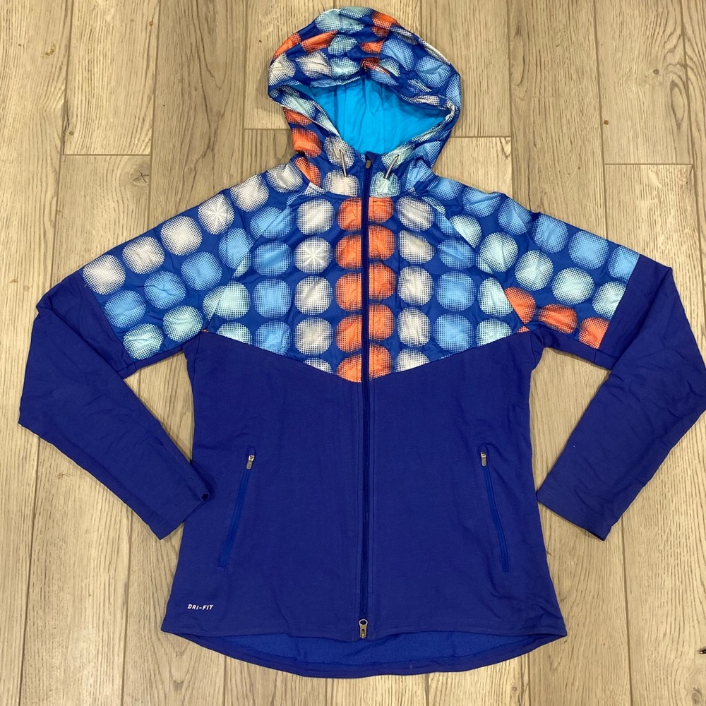 Nike Dri Fit Running Hoodie Large Extra Pockets Long Sleeve Full Zip